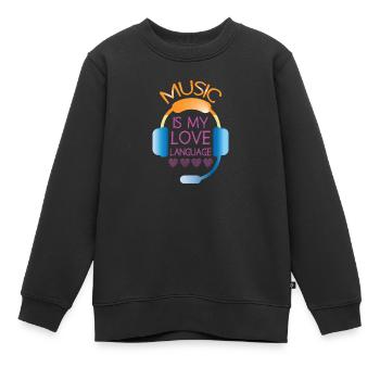 Vinyl Musiker Retro Musik Vinyl Vintage Musizieren - Kinder Premium Organic Sweatshirt - Schwarz - Vorne - AI Model Kid Female (0cm)