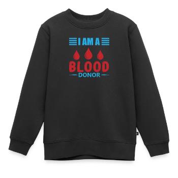Don de sang Dons de sang Donneurs de sang - Sweat Premium enfant bio - noir - Devant - AI Model Kid Female (0cm)