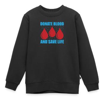 Don de sang Dons de sang Donneurs de sang - Sweat Premium enfant bio - noir - Devant - AI Model Kid Female (0cm)