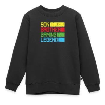 Son frère Gamer Légende Jeu Jeu vidéo Gamer - Sweat Premium enfant bio - noir - Devant - AI Model Kid Female (0cm)