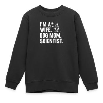 Ehefrau Hundebesitzerin Wissenschaftlerin Labor - Kinder Premium Organic Sweatshirt - Schwarz - Vorne - AI Model Kid Female (0cm)