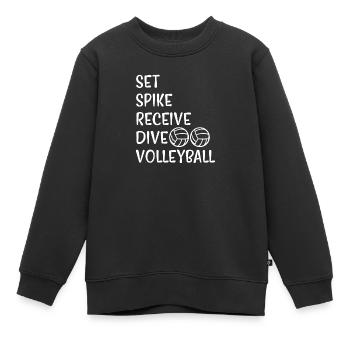 Volleyball Volley Aufschlag Volleyballspieler - Kinder Premium Organic Sweatshirt - Schwarz - Vorne - AI Model Kid Female (0cm)