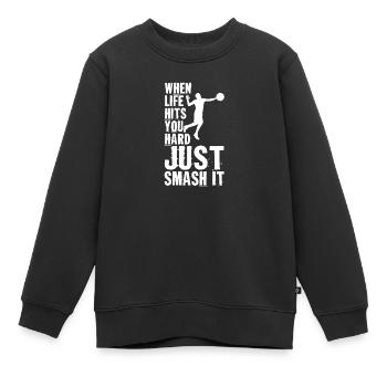 Volleyball Volley Aufschlag Volleyballspieler - Kinder Premium Organic Sweatshirt - Schwarz - Vorne - AI Model Kid Female (0cm)