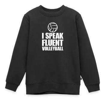 Volleyball Volley Aufschlag Volleyballspieler - Kinder Premium Organic Sweatshirt - Schwarz - Vorne - AI Model Kid Female (0cm)