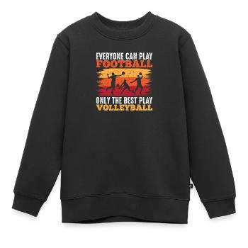 Volleyball Volley Aufschlag Volleyballspieler - Kinder Premium Organic Sweatshirt - Schwarz - Vorne - AI Model Kid Female (0cm)