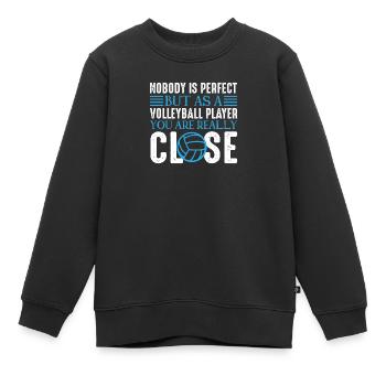 Volleyball Volley Aufschlag Volleyballspieler - Kinder Premium Organic Sweatshirt - Schwarz - Vorne - AI Model Kid Female (0cm)