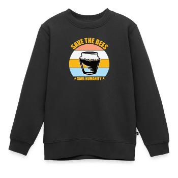 Biene - Kinder Premium Organic Sweatshirt - Schwarz - Vorne - AI Model Kid Female (0cm)