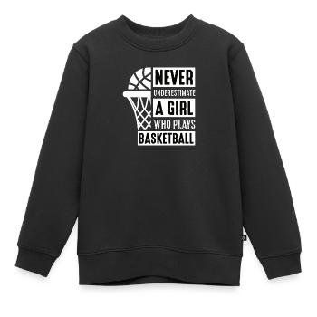 Basketball Mädchen Streetball - Kinder Premium Organic Sweatshirt - Schwarz - Vorne - AI Model Kid Female (0cm)