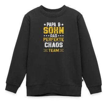 Papa und Söhne Sohn Vater Sohn - Kinder Premium Organic Sweatshirt - Schwarz - Vorne - AI Model Kid Female (0cm)