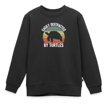 J’aime les tortues de mer animal de compagnie - Sweat Premium enfant bio - noir - Devant - AI Model Kid Female (0cm)