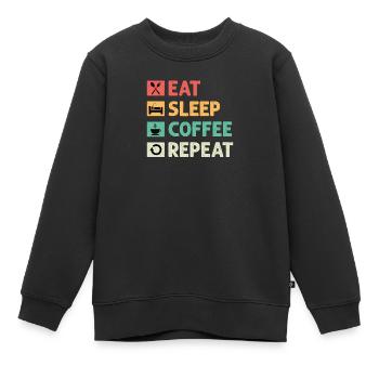 Coffee Sarcasm Friends Happiness Joy Cappuccino - Kids Premium Organic Sweatshirt - black - Front - AI Model Kid Female (0cm)