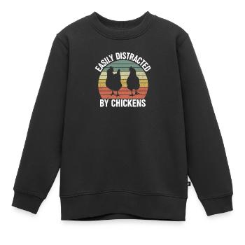Poulet Élevage de poulet Poulet Éleveur Poulet Cadeau - Sweat Premium enfant bio - noir - Devant - AI Model Kid Female (0cm)