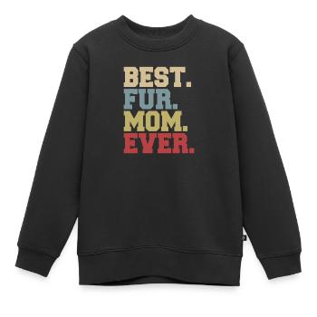 Fell mama Hundemama und Hundepfote - Kinder Premium Organic Sweatshirt - Schwarz - Vorne - AI Model Kid Female (0cm)