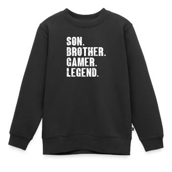 Son frère Gamer Légende Jeu Jeu vidéo Gamer - Sweat Premium enfant bio - noir - Devant - AI Model Kid Female (0cm)