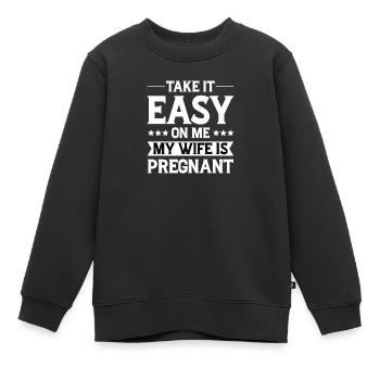 Pregnant Wife Funny Gift Funny - Kids Premium Organic Sweatshirt - black - Front - AI Model Kid Female (0cm)