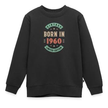 1960 - Baujahr 1960 - Jahrgang 1960 - Kinder Premium Organic Sweatshirt - Schwarz - Vorne - AI Model Kid Female (0cm)