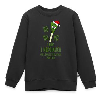 Ugly Christmas Nikolauch - Kinder Premium Organic Sweatshirt - Schwarz - Vorne - AI Model Kid Female (0cm)