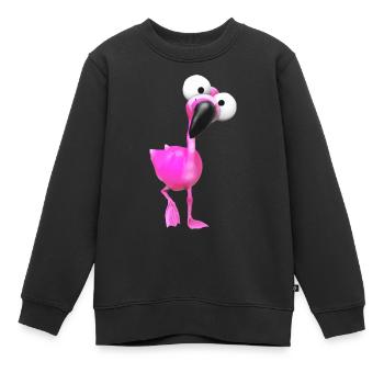 Flamopsi - Sweat Premium enfant bio - noir - Devant - AI Model Kid Female (0cm)