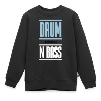 Drum and Bass Techno Musik DJ - Kinder Premium Organic Sweatshirt - Schwarz - Vorne - AI Model Kid Female (0cm)