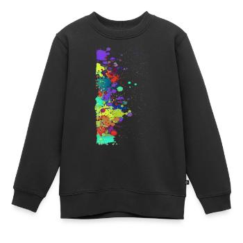 Peinture Splat Peinture / blob - Sweat Premium enfant bio - noir - Devant - AI Model Kid Female (0cm)