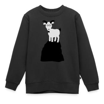 ziege 3 - Kinder Premium Organic Sweatshirt - Schwarz - Vorne - AI Model Kid Female (0cm)