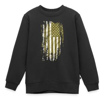us army grunge style - Sweat Premium enfant bio - noir - Devant - AI Model Kid Female (0cm)