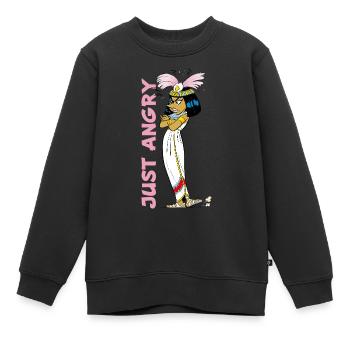 Asterix & Obelix - Kleopatra Just Angry - Kinder Premium Organic Sweatshirt - Schwarz - Vorne - AI Model Kid Female (0cm)