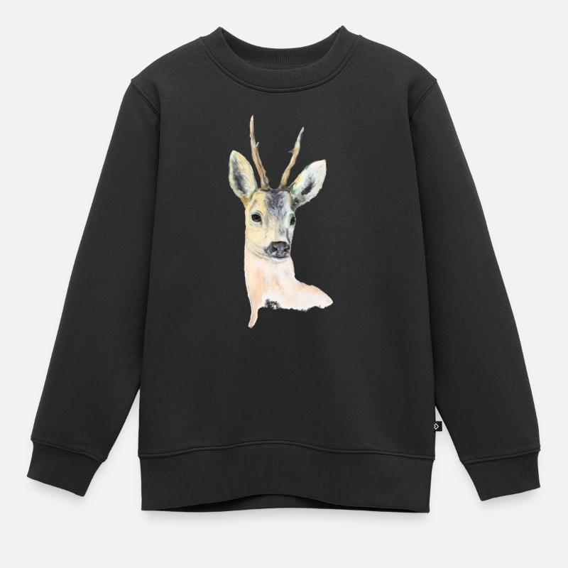 Deer 1.0 - Sweat Premium enfant bio - noir