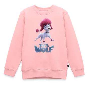 100% wolf logo and Freddy - Kids Premium Organic Sweatshirt - rose - Front - AI Model Kid Female (0cm)