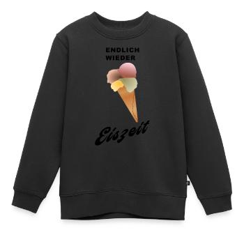 endlich wieder EISZEIT - Kinder Premium Organic Sweatshirt - Schwarz - Vorne - AI Model Kid Female (0cm)