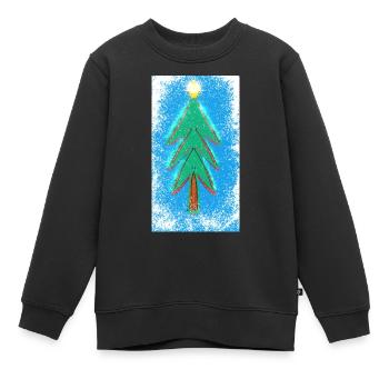 Weihnachtsbaum - Kinder Premium Organic Sweatshirt - Schwarz - Vorne - AI Model Kid Female (0cm)