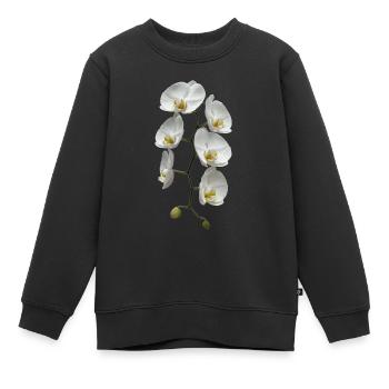 Orchidee - Kinder Premium Organic Sweatshirt - Schwarz - Vorne - AI Model Kid Female (0cm)