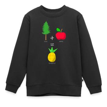 KIEFER+APFEL=ANANAS - Kinder Premium Organic Sweatshirt - Schwarz - Vorne - AI Model Kid Female (0cm)