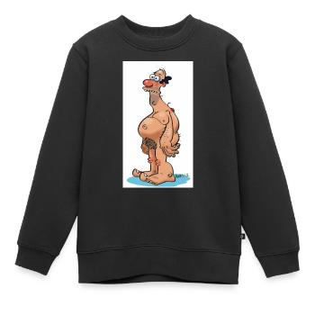 vollidiot - Kinder Premium Organic Sweatshirt - Schwarz - Vorne - AI Model Kid Female (0cm)