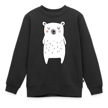 Kleiner Eisbär - Kinder Premium Organic Sweatshirt - Schwarz - Vorne - AI Model Kid Female (0cm)