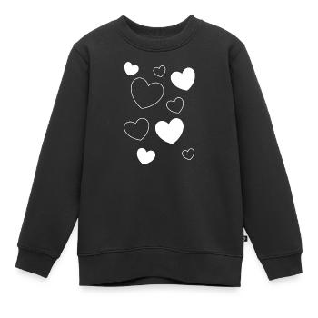 Saint-Valentin, Saint-Valentin, Saint-Valentin - Sweat Premium enfant bio - noir - Devant - AI Model Kid Female (0cm)