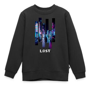 Vaporwave 90s Esthétique Tokyo - Sweat Premium enfant bio - noir - Devant - AI Model Kid Female (0cm)