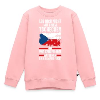 Tschechien Tscheche Tschechisches - Kinder Premium Organic Sweatshirt - Rosa - Vorne - AI Model Kid Female (0cm)