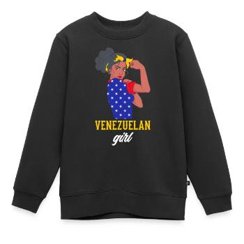 Venezuela Venezuela Venezuela Drapeau Vénézuélien Vénézuélien - Sweat Premium enfant bio - noir - Devant - AI Model Kid Female (0cm)