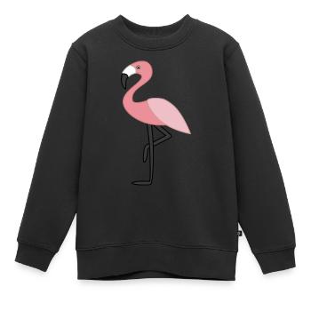 Rosa Flamingo rosa - Kinder Premium Organic Sweatshirt - Schwarz - Vorne - AI Model Kid Female (0cm)