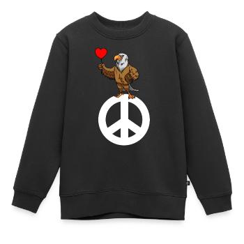 Pygargue à tête blanche Paix Paix mondiale - Sweat Premium enfant bio - noir - Devant - AI Model Kid Female (0cm)