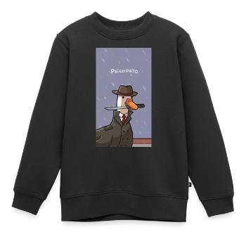 Meme Duck - Sweat Premium enfant bio - noir - Devant - AI Model Kid Female (0cm)