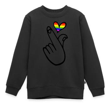 Lgbt - Sweat Premium enfant bio - noir - Devant - AI Model Kid Female (0cm)