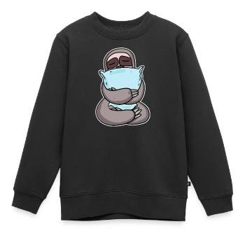 Faultier mit Kissen - Kinder Premium Organic Sweatshirt - Schwarz - Vorne - AI Model Kid Female (0cm)