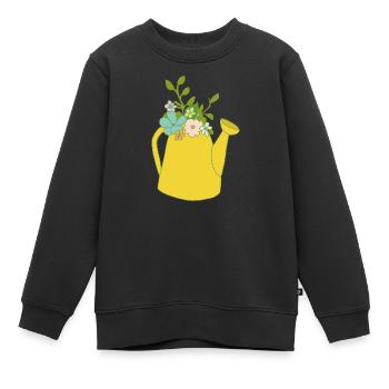 Arrosoir de fleurs - Sweat Premium enfant bio - noir - Devant - AI Model Kid Female (0cm)