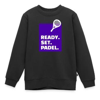 Padelspiel Statement Training Turnier Racket Padel - Kinder Premium Organic Sweatshirt - Schwarz - Vorne - AI Model Kid Female (0cm)