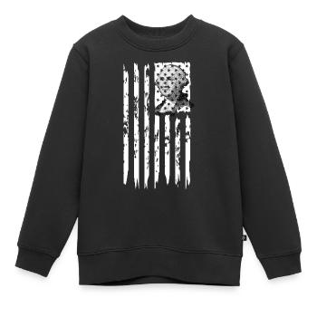 États-Unis George Washington Amérique étoiles et rayures - Sweat Premium enfant bio - noir - Devant - AI Model Kid Female (0cm)