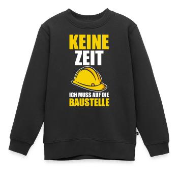 Baustelle Bauherr - Kinder Premium Organic Sweatshirt - Schwarz - Vorne - AI Model Kid Female (0cm)
