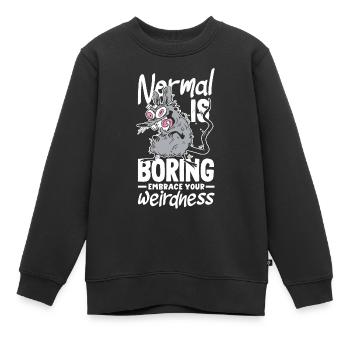 Normal is boring Embrace your weirdness - Kinder Premium Organic Sweatshirt - Schwarz - Vorne - AI Model Kid Female (0cm)