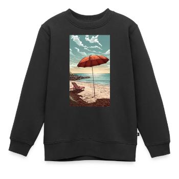 Strand - Kinder Premium Organic Sweatshirt - Schwarz - Vorne - AI Model Kid Female (0cm)